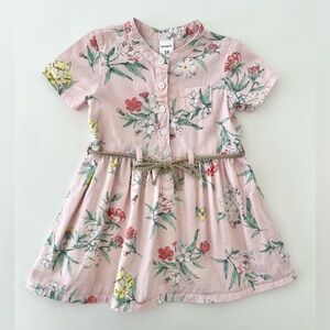 Carter's Light Pink Floral Dress with Braided Belt | Baby Girl 18 Months